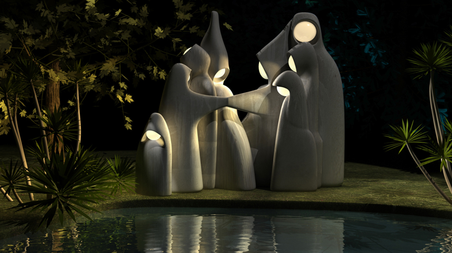 sculpture de jardin créée par dk3d